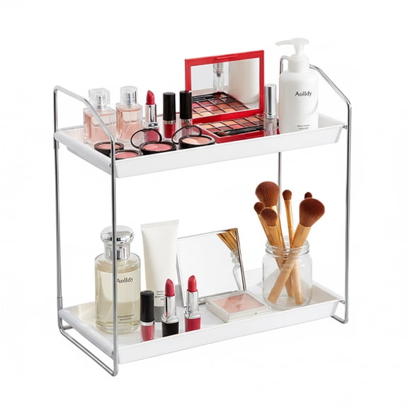 Vecallo Bathroom Organizer Countertop, Counter Organizer for Bathroom Decor, Wooden Sink Shelf for Vanity Storage