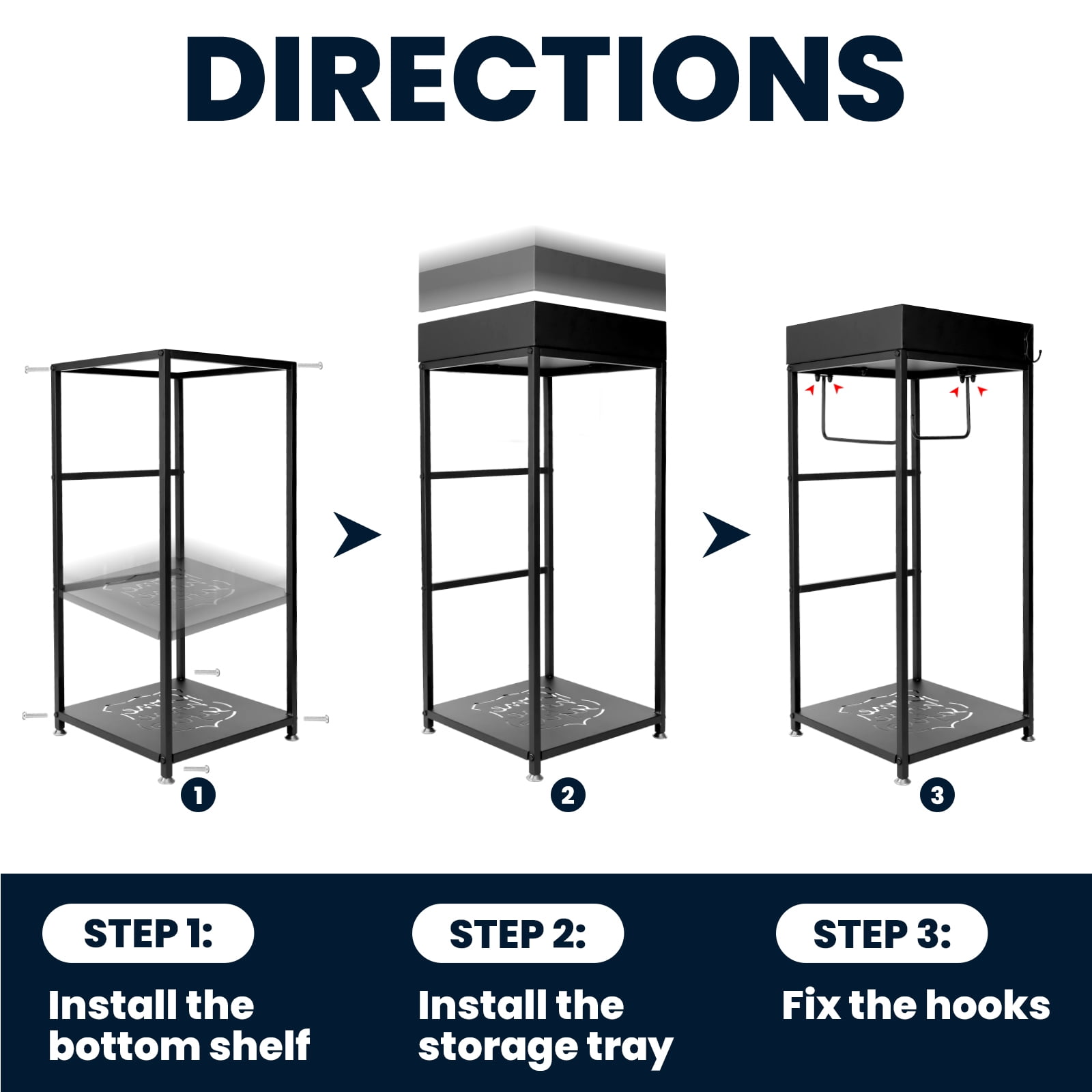 Police Gear Rack, Matte Black Carbon Steel, 43.3" Vertical Frame, Body Armor Storage Stand, 280lbs Heavy-Duty Capacity, Police Stations, Security Facilities