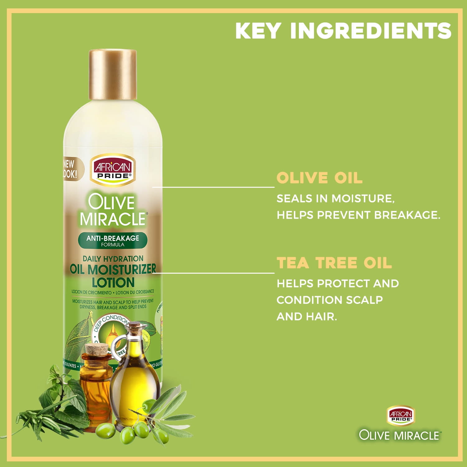African Pride Olive Miracle Anti-Breakage Moisturizer Lotion, 12 fl oz