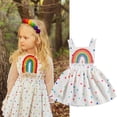thumbnail image 2 of Douhoow Newborn Baby Girl Summer Dresses Cute Rainbow Print Sleeveless Sundresses, 2 of 8