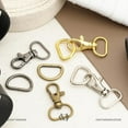 thumbnail image 2 of Swivel Trigger Snap Hooks Classic Lobster Clasps with D-Rings for Purse Strap Lanyard Leather Craft 10 Sets CSD1 (3/4 Inch, Gold), 2 of 8