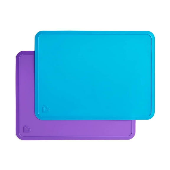 Silicone Placemats for Kids, 2 Pack, Blue/Purple