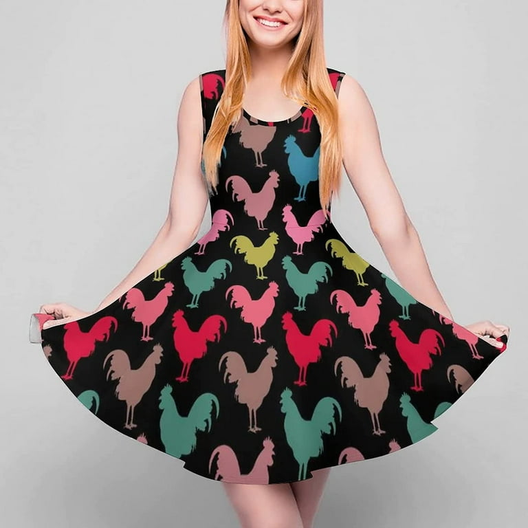 Pink chicken top womens dresses