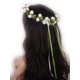 thumbnail image 1 of White Flower Branch Bridal Beach Wedding Prom Head Wreath Photo Yuyangstore Novia blanco y verde rosa flores rama boda cabeza corona corona Floral Halo tocado tamaño adulto, 1 of 8