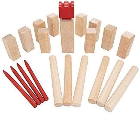 WE Games Outdoor Viking Kubb Chess Yard Game - Solid Natural Wood