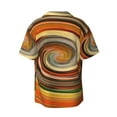 thumbnail image 5 of Uemuo Colorful Swirl Pattern Cotton Linen Short Sleeve Shirts,Casual Lightweight Button Down Shirts,Vacation Beach Summer Tops-, 5 of 7