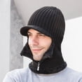 thumbnail image 6 of SikaFu Thick Warm Winter Hat Glove Set Men Riding Earflap Cap Male Knitted Hat with Scarf Men PCS Fleece Lined Winter Accessory, 6 of 6