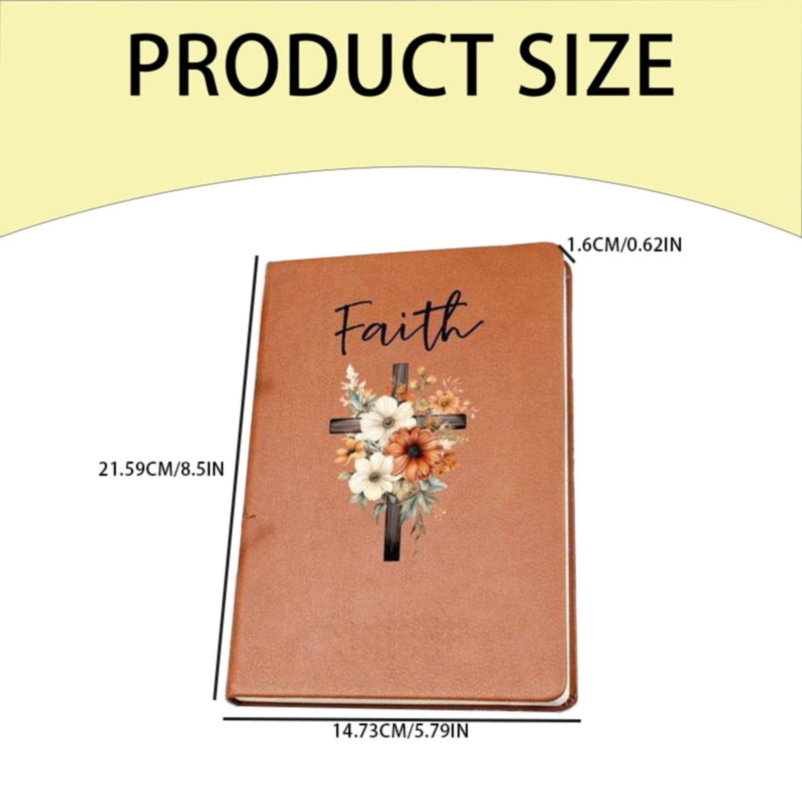 VKLU Faith Prayer Journal for Women, Antique Rustic Leather Notebook with Floral Cross Design, Inspirational Gratitude Diary for Daily Devotion & Bible Study, Boxed Christian Gift