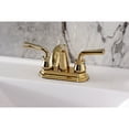 thumbnail image 2 of Kingston Brass KB5612RXL Double-Handle 3-Hole Deck Mount 4-Inch Centerset Bathroom Faucet with Pop-Up Drain in Polished Brass, 2 of 7