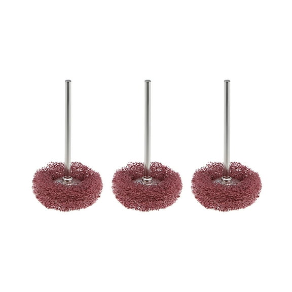 Mini Abrasive Wheel Nylon Buffing Wheels 25mm x 7mm with 2.35mm Arbor for Rotary Tool Red 3 Pcs