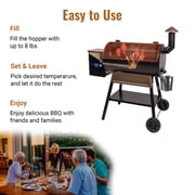 Z GRILLS Grill Elite ZPG-550B4 549 sq.in Wood Pellet Grill & Smoker, Latest PID 3.0 Controller, 2 Meat Probes, Auto Temperature Control, 8 in 1 BBQ- Bronze