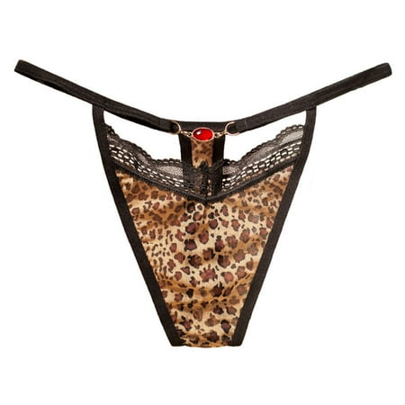 MQLKF Women Sexy Lace Leopard Mesh Sheer Panties Underwear Lingerie Briefs Thongs Fashionable Breathable Women Nightgown