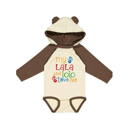 

Inktastic Lala Lolo Loves Me Grandchild Gift Baby Boy or Baby Girl Long Sleeve Bodysuit