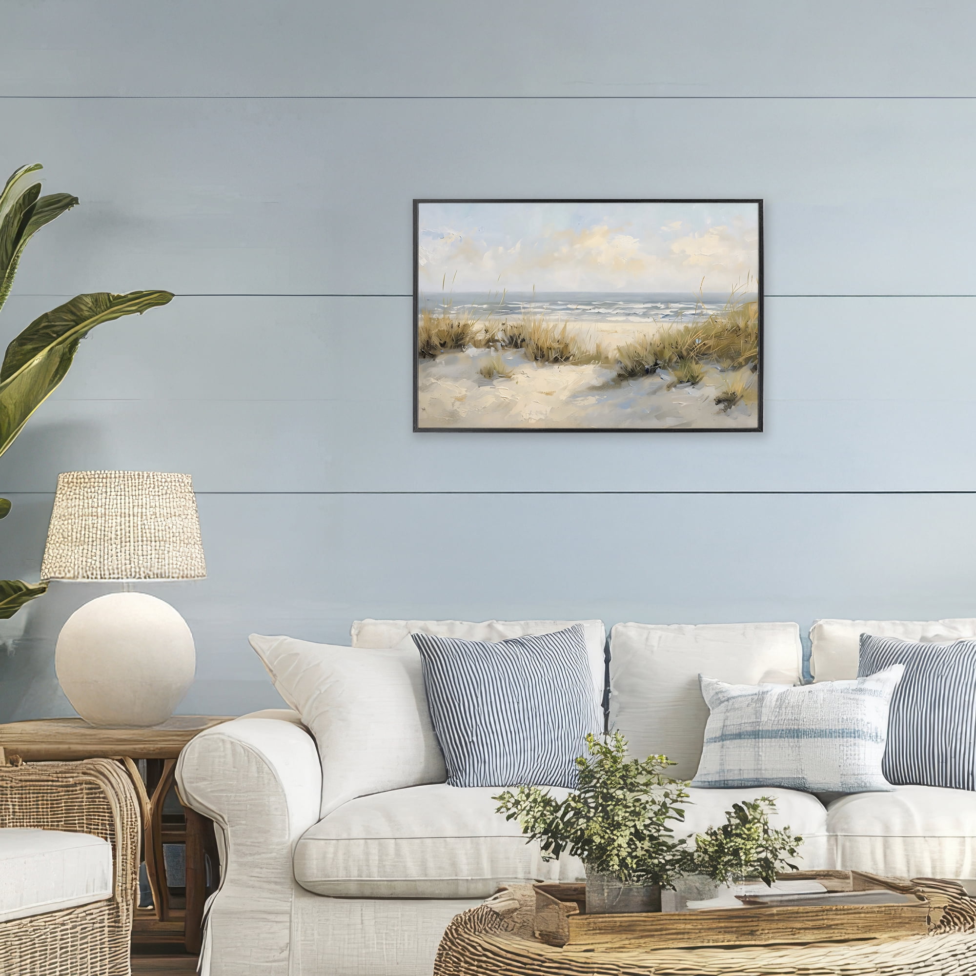 Stupell Industries Coastal Birds Over Dunes Black Framed Giclee Art, design by Creative Studio