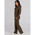 thumbnail image 3 of Women 2 Piece Outfits Sweatsuit Set 2023 Fall Oversized Half Zip Sweatshirt Wide Leg Sweatpant Lounge Set Tracksuit, 3 of 4
