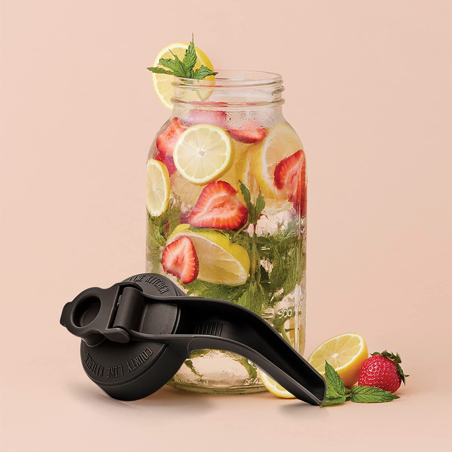 GlamourGarden Mason Jar Pitcher 2 Quart Heavy Duty Leak Proof Glass Pitcher