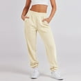 thumbnail image 2 of felwors Women's High Waisted Ultra Soft Modal Joggers Running Sweatpants Casual Lounge Pants with Pockets Beige, XL, 2 of 6
