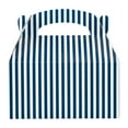 thumbnail image 6 of Bio Tek Blue & White Stripe Paper Gable Box / Take Out Container - Compostable - 9 1/2" x 5" x 5" - 100 count box, 6 of 11