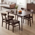 thumbnail image 4 of Costway Rectangle Dining Table for 4-6 People, 47” Kitchen Table wirh Rubber Wood Legs Walnut, 4 of 10