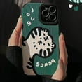 thumbnail image 2 of Compatible with iPhone Case,PU Leather Cute Funny Tiger Silicone Corner Camera Lens Protection Bumper Soft Shockproof Cover Phone Case (Green,iPhone 11), 2 of 6