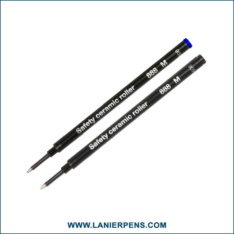 2X Schmidt 888 M Safety Ceramic Rollerball Refill Blue/Black Ink