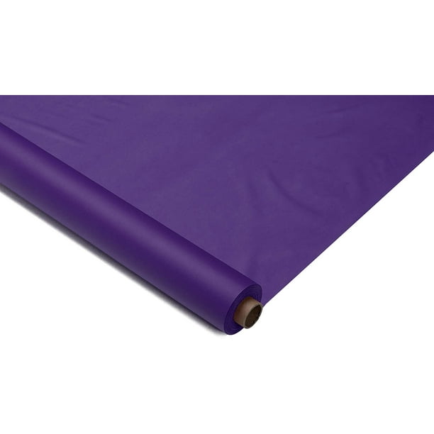 Exquisite 100 ft. x 40 in. Purple Plastic Tablecloth Rolls Plastic