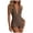 Brown, variant on Women V Neck Sleeveless Romper Sequin Backless Shorts Jumpsuit Clubwear(Black, S)