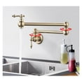 thumbnail image 6 of Wall Mount Dual Handle Kitchen Faucet Swinging Water Spout 360 Rotate Folding Para Kitchen Sink Single Cold Mixer Tap, 6 of 17