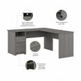 thumbnail image 3 of Cabot 60W L Shaped Computer Desk with Drawers in Modern Gray - Engineered Wood, 3 of 6