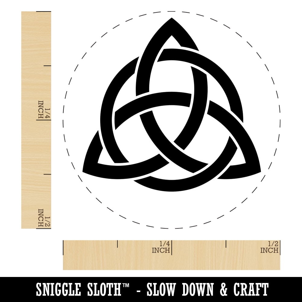 Celtic Triquetra Knot Silhouette Self-Inking Rubber Stamp Ink Stamper - Dry Pad (No Ink) - Mini 1/2 Inch