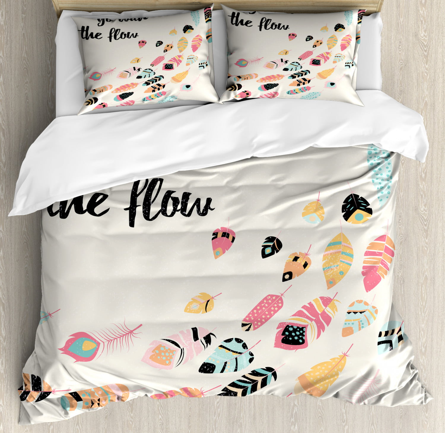 Feather King Size Duvet Cover Set Go With The Flow Inspirational