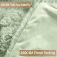 thumbnail image 5 of GHOUSE Fluffy Throw Blanket 60x80 Inches Soft Furry Faux Fur Throw Blanket 860GSM Green Blanket for Couch Bed, 5 of 9