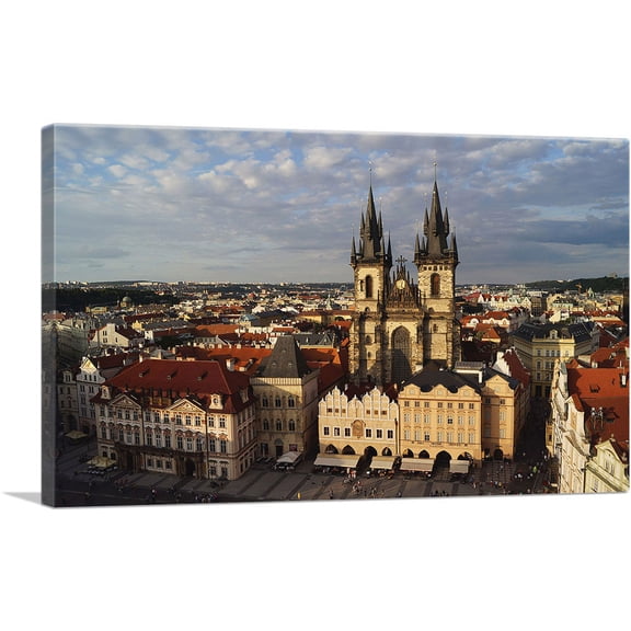 ARTCANVAS Prague Czech Republic Cathedral Canvas Art Print - Size: 26" x 18" (0.75" Deep)