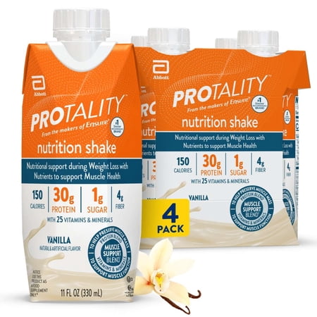PROTALITY Protein Nutrition Shake I Vanilla I 4 Pack