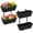Black, variant on Deck Railing Planter Boxes 2 Tier Green Outdoor Hanging Planters Set of 2 with 4 Pack Flower Boxes 16.9 Inch Window Boxes Planters with Adjustable Brackets Balcony Planters for Garden Porch Patio