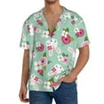 thumbnail image 3 of Wukai Bunny And Rose Men's Casual Short-Sleeve Button Down Shirt - Lightweight Summer Dress Shirt for Daily Wear-XX-Large, 3 of 7
