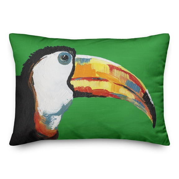 Creative Products Bright Jungle Toucan Green 14x20 Indoor / Outdoor Pillow