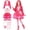 Pink, variant on Halloween G"ir"ls Costume - Red Princess Costume Fancy Dress Outfit, Long‑Sleeve Plaid Patchwork Dress with Lace Leggings, Red Curly Wig & Heart Fingerless Gloves for Halloween Cosplay, Size:110
