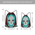 thumbnail image 4 of XMXT Waterproof Gym Bag, Skull Universe Illustration Print Drawstring Backpack for Men, s Multicolor, 4 of 8