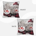 thumbnail image 3 of Bingfone Christmas Snowman With Hat Linen Throw Pillow Covers Cushion Case Pocket Button Vintage Farmhouse Pillowcase for Sofa Couch Bed 18"x18", 3 of 9