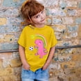 thumbnail image 3 of Tfken T-Shirts For Girls Toddler Rainbow Print Short Sleeve Crew Neck Tee Yellow Size 8-9 Years Summer Comfortable Tops, 3 of 3