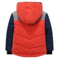 thumbnail image 2 of Richie House Little Boys Orange Denim Sleeve Check Detail Padding Jacket 1/2, 2 of 2
