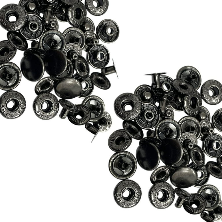 280 Sets Sew-on Snap Buttons Metal Snaps Fasteners Press Studs Buttons for  Sewing, Black and