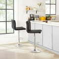 thumbnail image 6 of VECELO Set of 2 Bar Stools, Elegant PU Leather Counter Height Adjustable Swivel Stool with Back, Black, 6 of 10