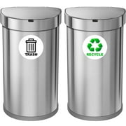 VWAQ Recycle and Trash Logo Sticker - Set of 6 Decals for Trash Can Recycling Bin - PAS29