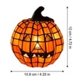 thumbnail image 2 of 2PC Tiffany Style Large Resin Jack O Lantern Lamp, Halloween LED Light Up Resin Pumpkin Lantern, 4.7" Stained Glass Pumpkin Accent Night Light, Fall Thanksgiving Indoor Room Window Tabletop Decor, 2 of 15