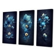 thumbnail image 3 of Designart "Chinese Blue and White Floral Pattern I" Floral Wall Art Set Of 3 - Traditional Blue Canvas Set For Living Room Decor, 3 of 6