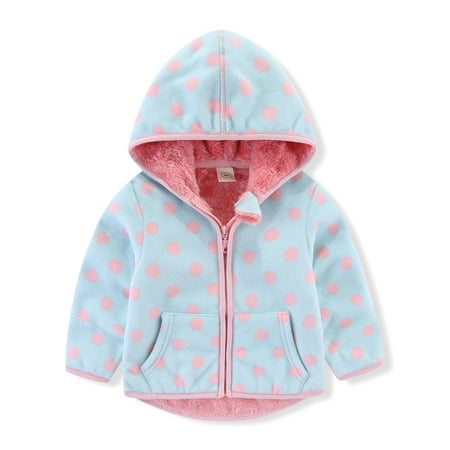 

Yubatuo Toddle Infant Baby Kids Boys Girls Fleece Jacket Coat Outdoors Hoodie Winter Blue 90