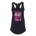 thumbnail image 2 of Train Like a Beast Look Like a Beauty Gym / Workout Ladies Racerback Tank Top, Black, Small, 2 of 3