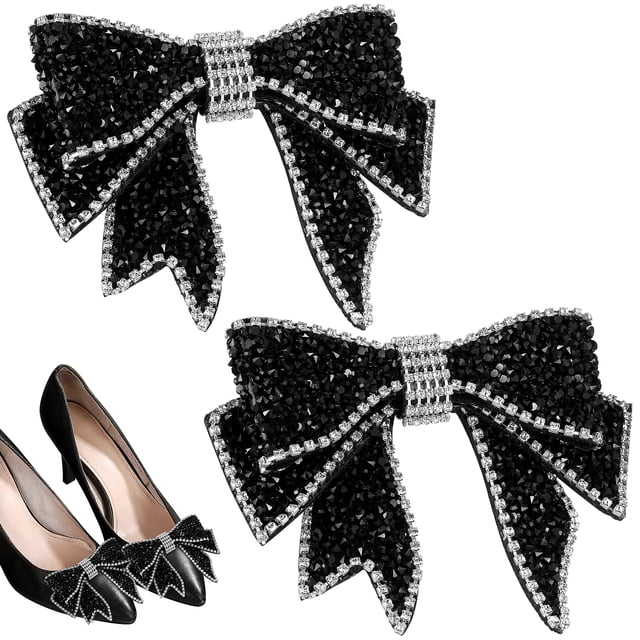 Miangastore 1 Pair Rhinestone Bow Shoe Ornament Children Shoe Accessories Shoe Decoration